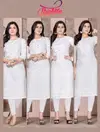 White Brighton Heavy Rayon Casual Wear Kurti Collection
